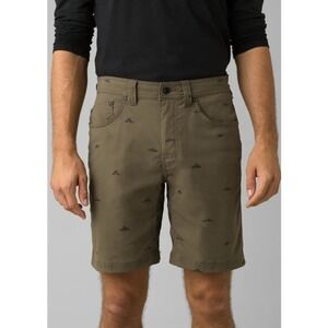 PRANA Men's Mid Rise Hiking Brion Shorts 11" Inseam Size 30 Green Black NWT